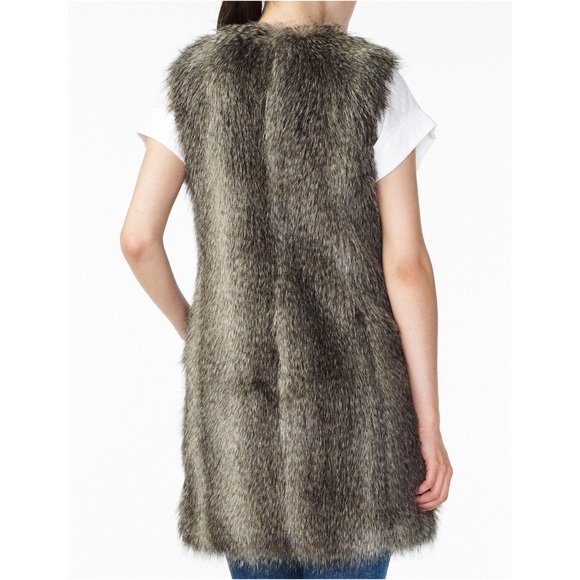 NWT Armani Exchange Long Fur Vest - Picture 4 of 6